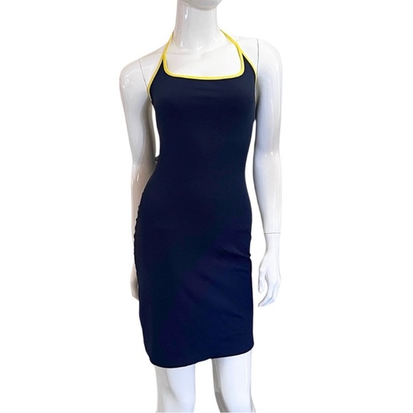 Moschino Navy Blue Dress with Yellow Trim - Picture 7 of 7